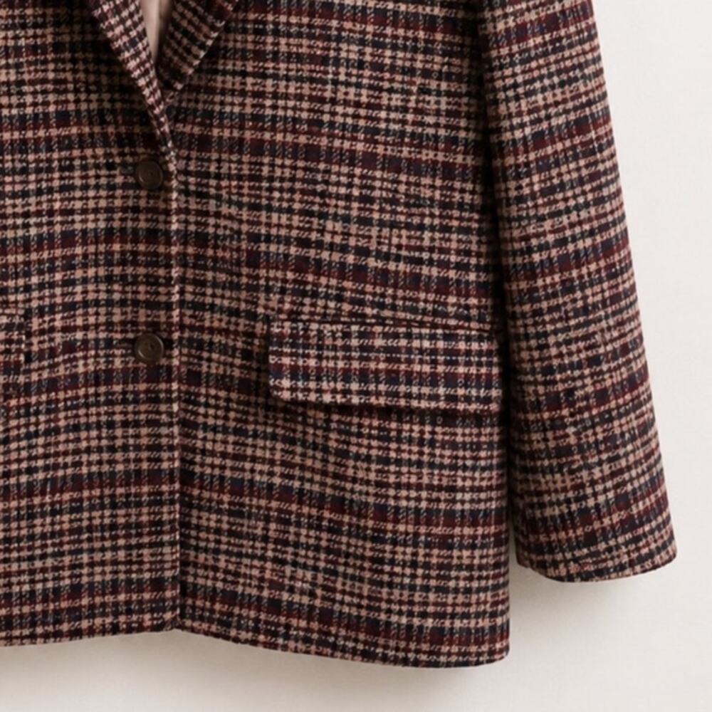 Abercrombie & Fitch Oversized Wool Blend Plaid Blazer Jacket – Women’s XL - Picture 5 of 8
